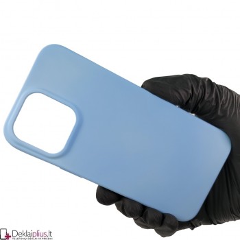 Kieto silikono 2 mm.storio dėklas - sviesiai mėlynas (Apple Iphone 14 Pro Max)